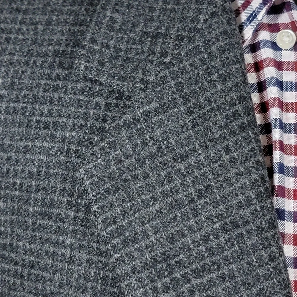 VTG John Weitz Signature Collection‎ Men's Tweed Sport Coat Charcoal Checked 46R